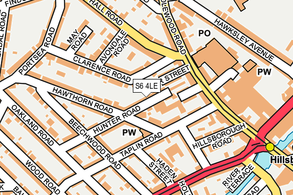 S6 4LE map - OS OpenMap – Local (Ordnance Survey)