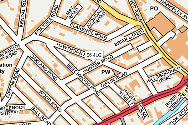 S6 4LG map - OS OpenMap – Local (Ordnance Survey)