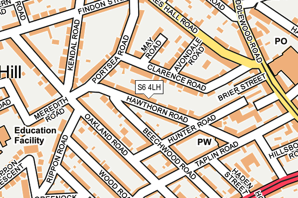 S6 4LH map - OS OpenMap – Local (Ordnance Survey)