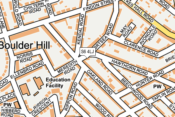 S6 4LJ map - OS OpenMap – Local (Ordnance Survey)