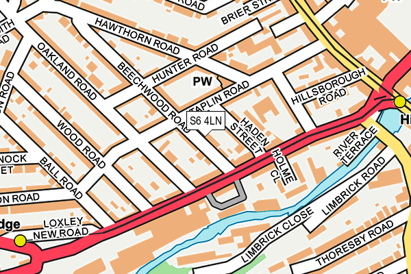 S6 4LN map - OS OpenMap – Local (Ordnance Survey)