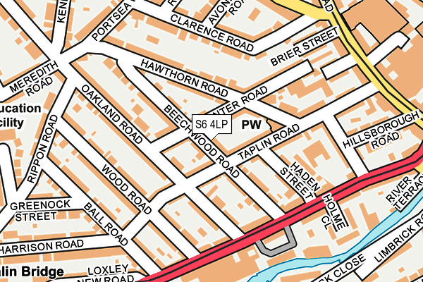 S6 4LP map - OS OpenMap – Local (Ordnance Survey)