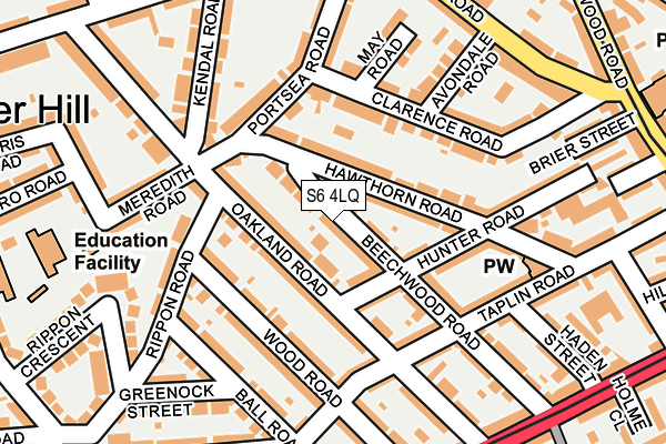 S6 4LQ map - OS OpenMap – Local (Ordnance Survey)
