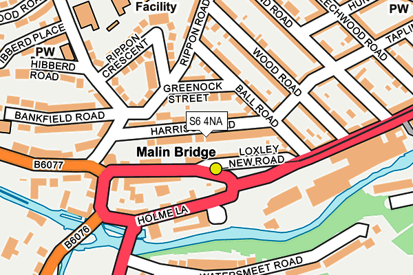 S6 4NA map - OS OpenMap – Local (Ordnance Survey)