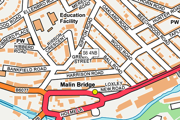 S6 4NB map - OS OpenMap – Local (Ordnance Survey)