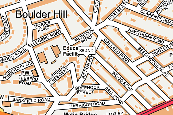 S6 4ND map - OS OpenMap – Local (Ordnance Survey)