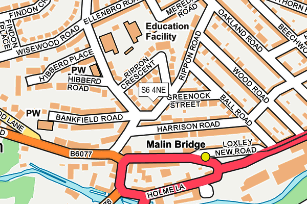 S6 4NE map - OS OpenMap – Local (Ordnance Survey)