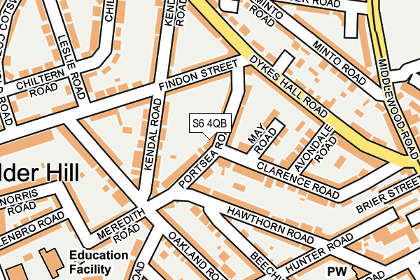 S6 4QB map - OS OpenMap – Local (Ordnance Survey)
