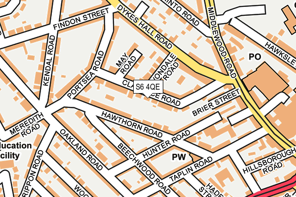 S6 4QE map - OS OpenMap – Local (Ordnance Survey)