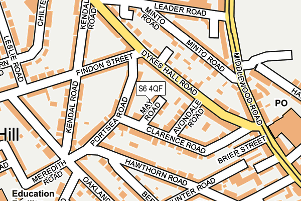 S6 4QF map - OS OpenMap – Local (Ordnance Survey)