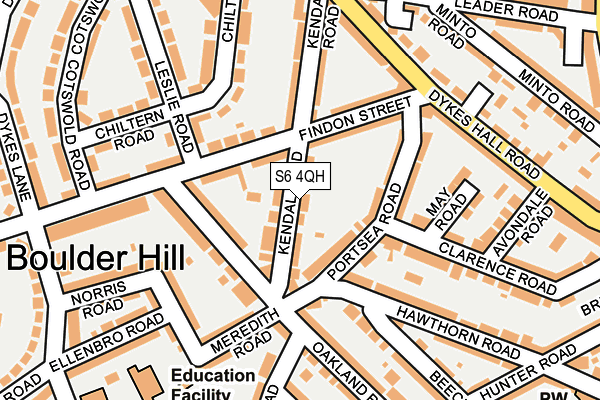 S6 4QH map - OS OpenMap – Local (Ordnance Survey)