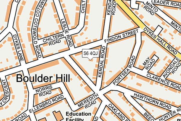 S6 4QJ map - OS OpenMap – Local (Ordnance Survey)