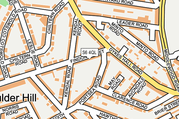S6 4QL map - OS OpenMap – Local (Ordnance Survey)