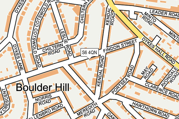 S6 4QN map - OS OpenMap – Local (Ordnance Survey)