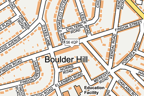 S6 4QP map - OS OpenMap – Local (Ordnance Survey)