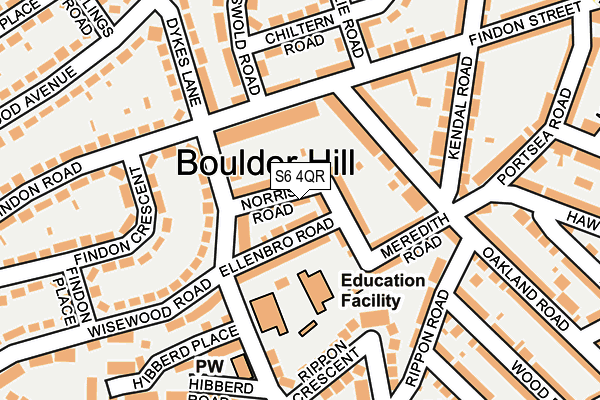 S6 4QR map - OS OpenMap – Local (Ordnance Survey)