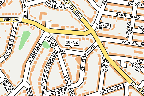 S6 4QZ map - OS OpenMap – Local (Ordnance Survey)
