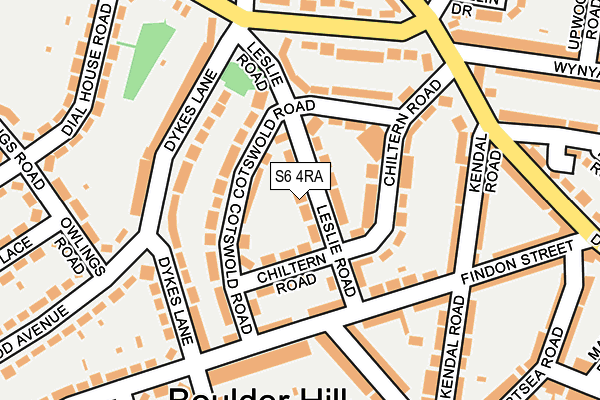 S6 4RA map - OS OpenMap – Local (Ordnance Survey)