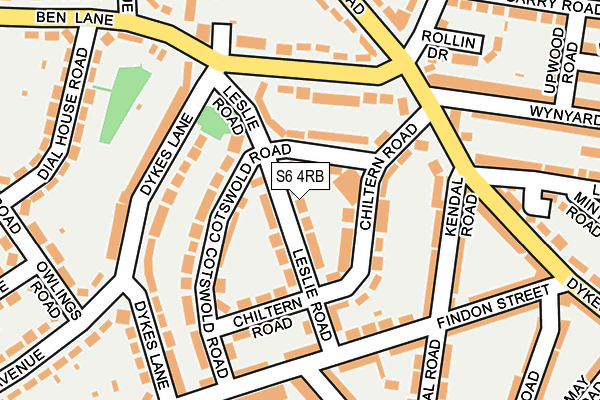 S6 4RB map - OS OpenMap – Local (Ordnance Survey)