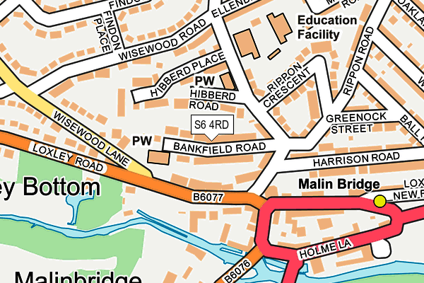 S6 4RD map - OS OpenMap – Local (Ordnance Survey)