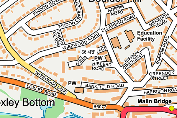 S6 4RF map - OS OpenMap – Local (Ordnance Survey)