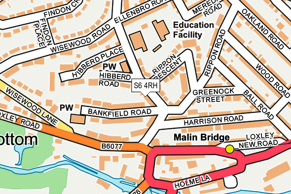 S6 4RH map - OS OpenMap – Local (Ordnance Survey)