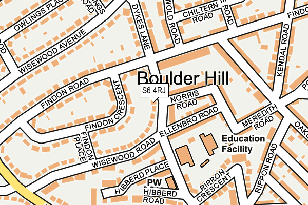 S6 4RJ map - OS OpenMap – Local (Ordnance Survey)