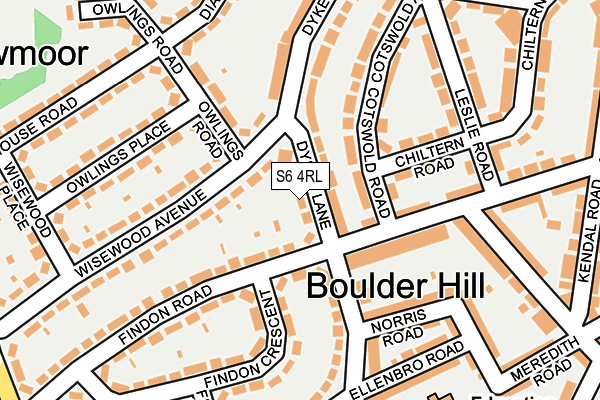 S6 4RL map - OS OpenMap – Local (Ordnance Survey)