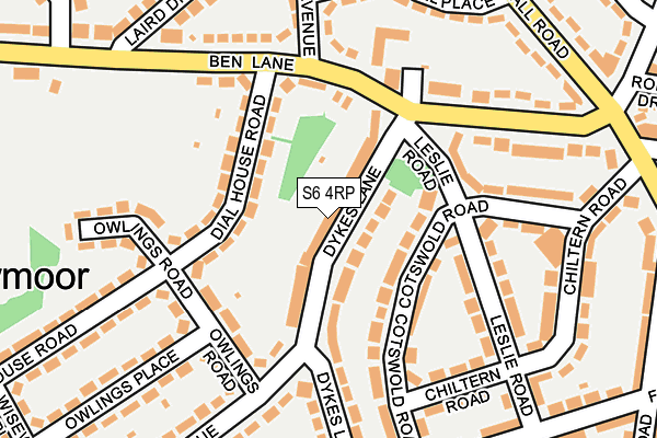 S6 4RP map - OS OpenMap – Local (Ordnance Survey)