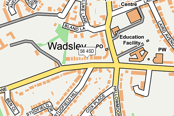 S6 4SD map - OS OpenMap – Local (Ordnance Survey)