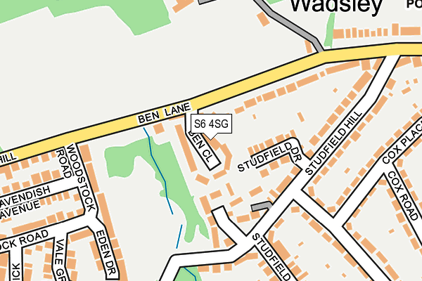 S6 4SG map - OS OpenMap – Local (Ordnance Survey)