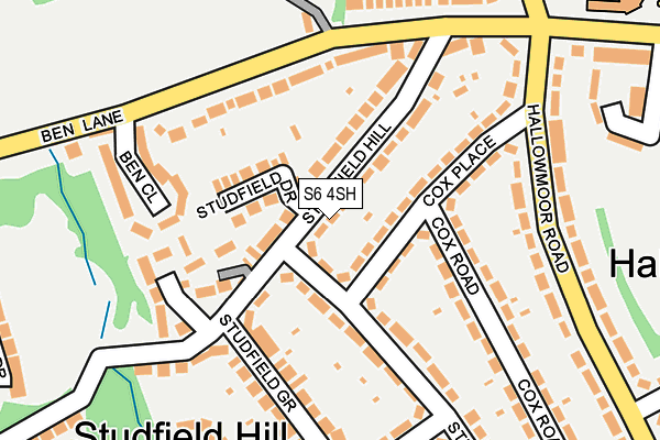 S6 4SH map - OS OpenMap – Local (Ordnance Survey)