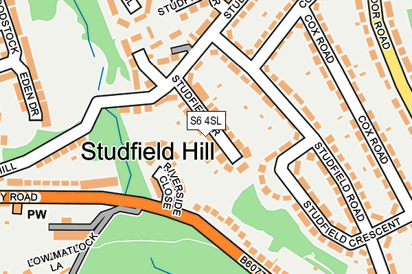 S6 4SL map - OS OpenMap – Local (Ordnance Survey)