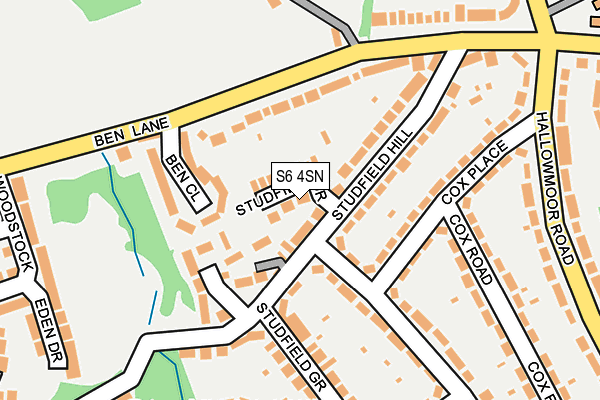 S6 4SN map - OS OpenMap – Local (Ordnance Survey)
