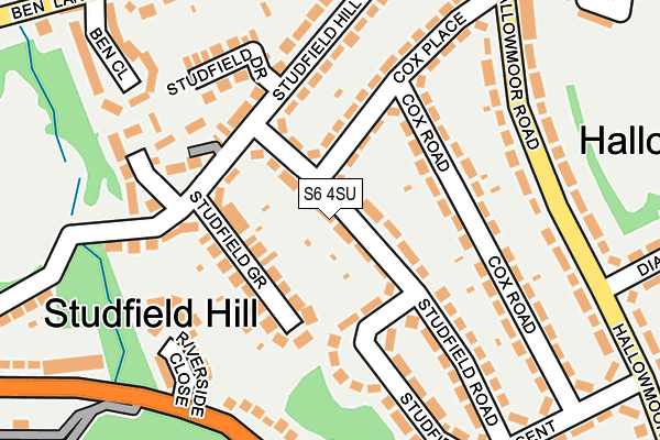 S6 4SU map - OS OpenMap – Local (Ordnance Survey)