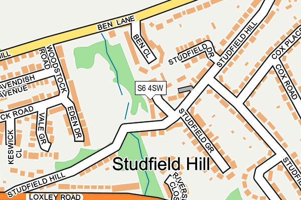 S6 4SW map - OS OpenMap – Local (Ordnance Survey)