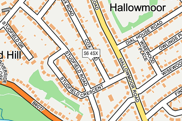 S6 4SX map - OS OpenMap – Local (Ordnance Survey)
