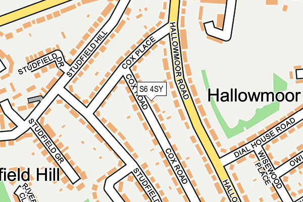 S6 4SY map - OS OpenMap – Local (Ordnance Survey)