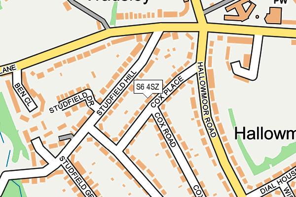 S6 4SZ map - OS OpenMap – Local (Ordnance Survey)