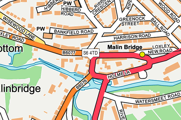 S6 4TD map - OS OpenMap – Local (Ordnance Survey)
