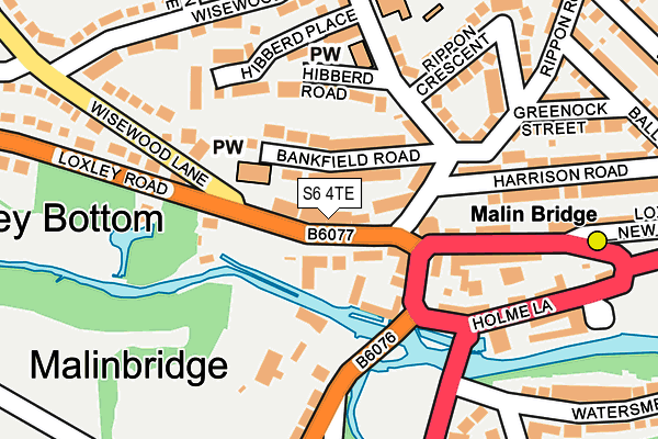 S6 4TE map - OS OpenMap – Local (Ordnance Survey)