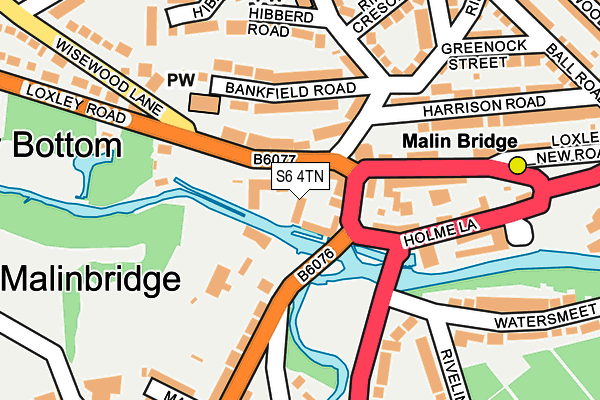 S6 4TN map - OS OpenMap – Local (Ordnance Survey)