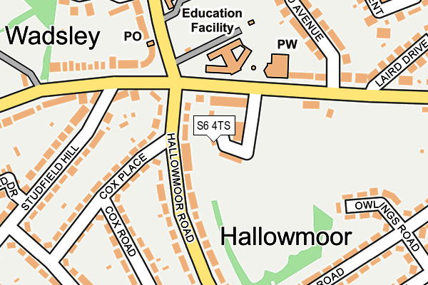 S6 4TS map - OS OpenMap – Local (Ordnance Survey)