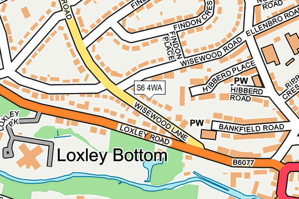 S6 4WA map - OS OpenMap – Local (Ordnance Survey)