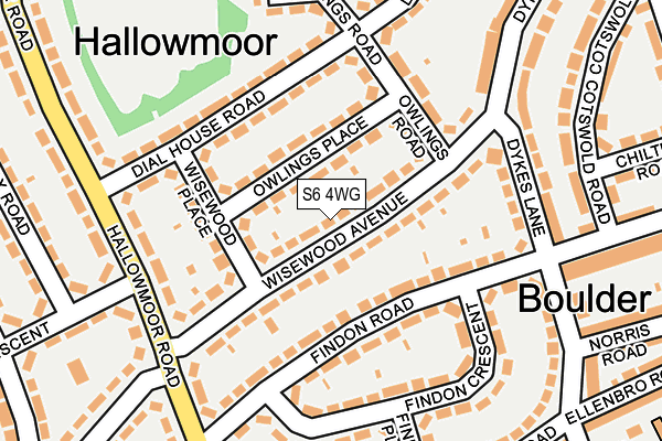 S6 4WG map - OS OpenMap – Local (Ordnance Survey)