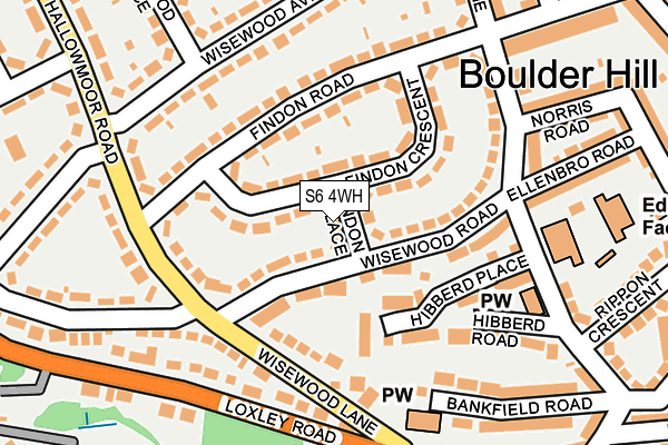 S6 4WH map - OS OpenMap – Local (Ordnance Survey)