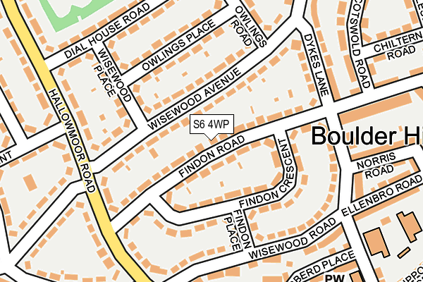 S6 4WP map - OS OpenMap – Local (Ordnance Survey)