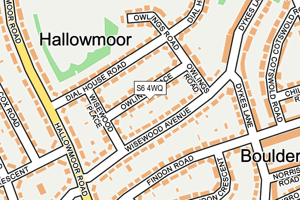 S6 4WQ map - OS OpenMap – Local (Ordnance Survey)