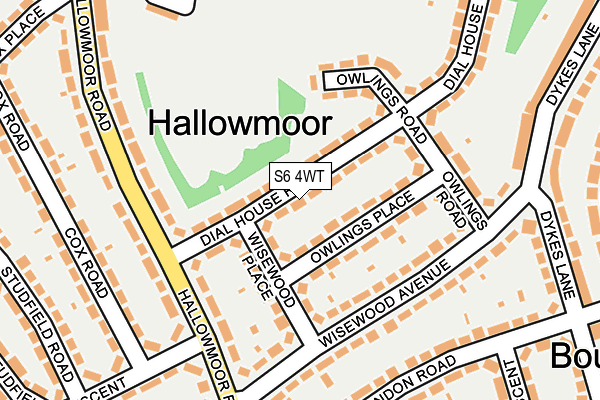 S6 4WT map - OS OpenMap – Local (Ordnance Survey)