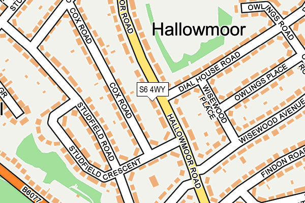 S6 4WY map - OS OpenMap – Local (Ordnance Survey)